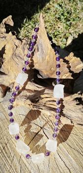 Amethyst-Bergkristall-Kette