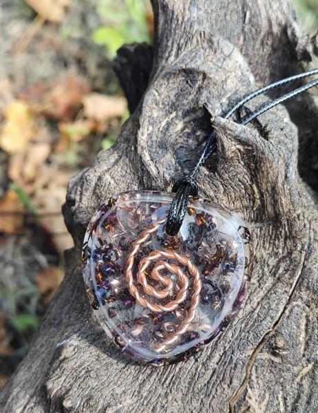 Orgonitanhänger Rosenquarz, Amethyst, Bergkristall